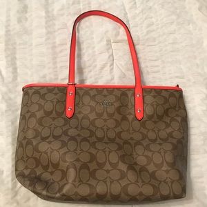 Coach Tote bag signature with orange